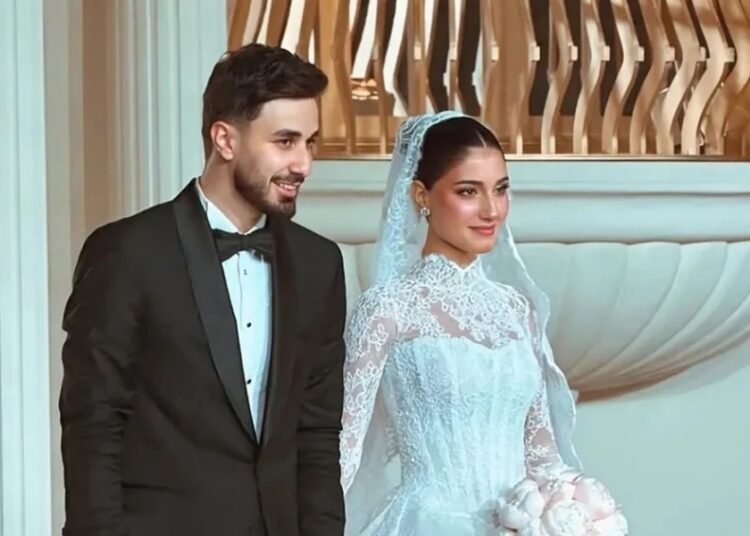 شيرين بيوتي بورطة خلال حفل زفافها وزوجها أسامة مروة يتدخل لإنقاذها