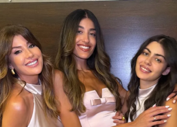 ريتا حرب تحتفل بخطوبة ابنتها ميشيل بحضور كاريس بشار